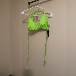 Tempt Me lime green halter string bikini medium set top and bottom